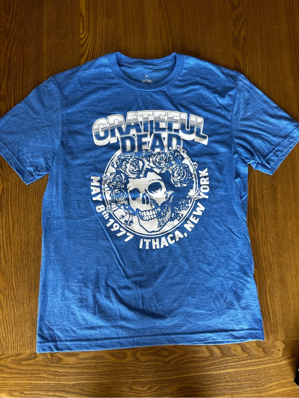 Ripple Junction Blue Grateful Dead Skull Rose Short Sleeve Tee